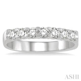 1/2 ctw 7 Stone Round Cut Diamond Wedding Band in 14K White Gold